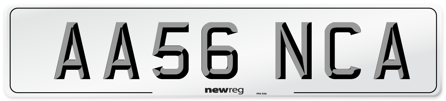 AA56 NCA Number Plate from New Reg